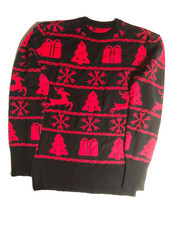 Brand New Red Xmas/ Christmas  Jumper Sweatshirt | & Santa Holiday Top free post