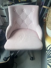 Light Pink Crushed Velvet Swivel Desk Chair