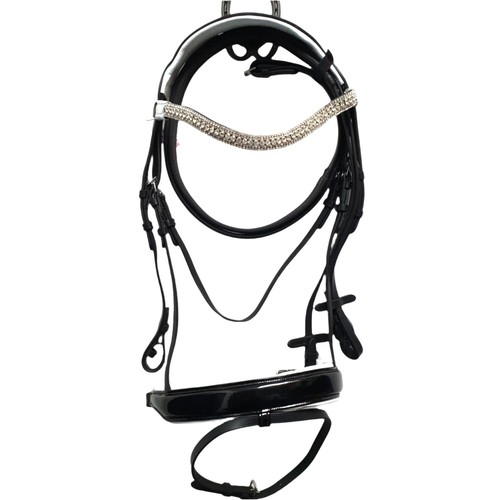 Leather show bridle - leather, black