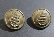 Royal Navy Brass Buttons Kings Crown WW1 Era - J Fray - Birmingham 