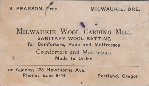 Milwaukie wool carding mill - milwaukie,