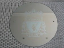 Rare Genuine Etched LIVERPOOL FC Crest mirror 46cm x 46cm Board Room Collectors 