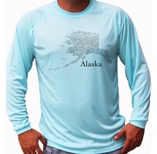 Alaska State Map Fishing Boat