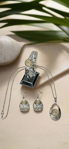 Jungle jewel silver bracelet - jungle,