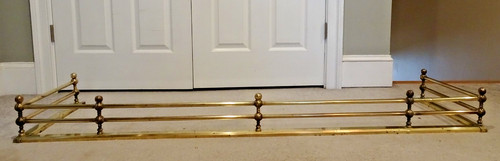 Large brass fireplace fender - brass,