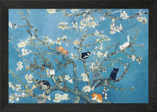 Cat in Almond Blossom Framed