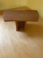 Oak Meditation Stool with Om Carving