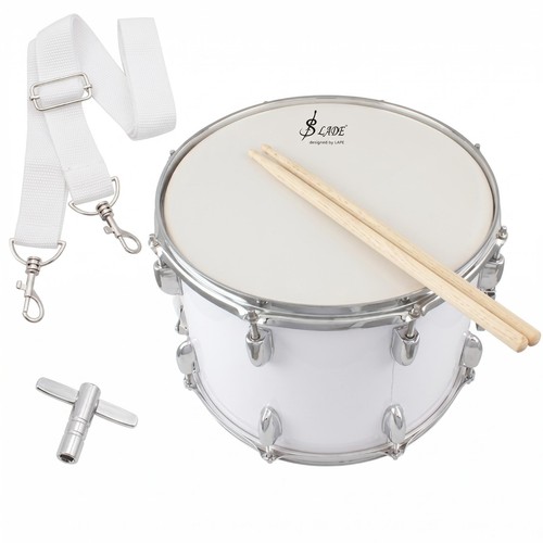 White marching drum - drum, silver