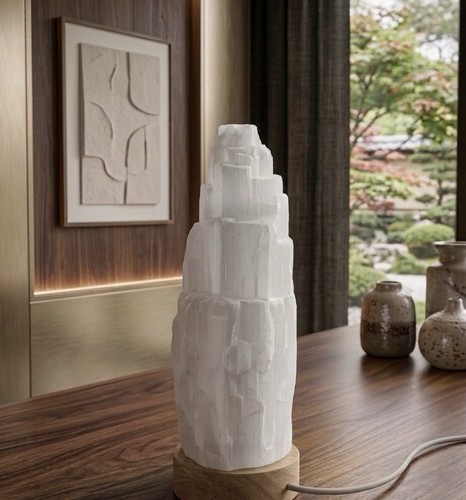 Selenite mountain lamp - mountain,