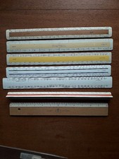 7x Vintage Tech Rulers