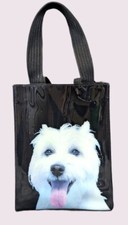 Harrods Bag Westie Tote Black 9" Bag Hard Plastic Gift Bag 