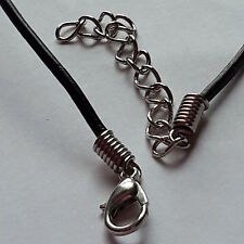 3MM BLACK REAL LEATHER   NECKLACE CORD THONG CHAIN 12- 30 INCHES