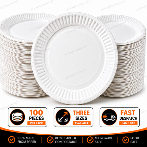 Disposable paper plates white - disposable,