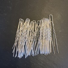 50Pcs Waved Hair Pins Bobby Bun Clips Kirby Grips Silver 6.5 Cm