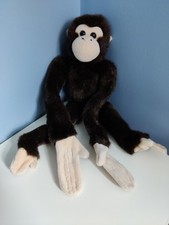 Monkey Hanging Stringy Dangly Brown Plush Stuffed Animal Toy 