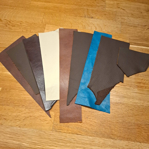Small leather remnants - 9x,