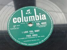 PAUL ANKA  1958 UK 78    I