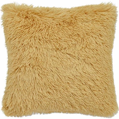 Long pile cushion - pile, ochre