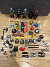 PLAYMOBIL KNIGHTS JOB LOT WITH LOTS OF ACCESSORIES, MEDIEVAL CASTLE ARMOUR