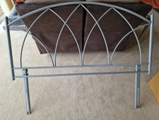 Grey Gothic Style Metal Headboard King Size Bed Frame Headboard Only