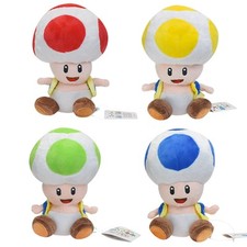 Toad Mushroom Super Mario Bros Nintendo Soft Toy Teddy Plush 12” Vgc Gaming