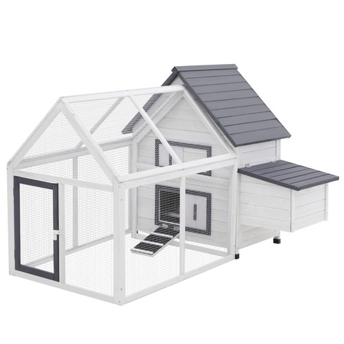 Wood backyard chicken coop - chicken,
