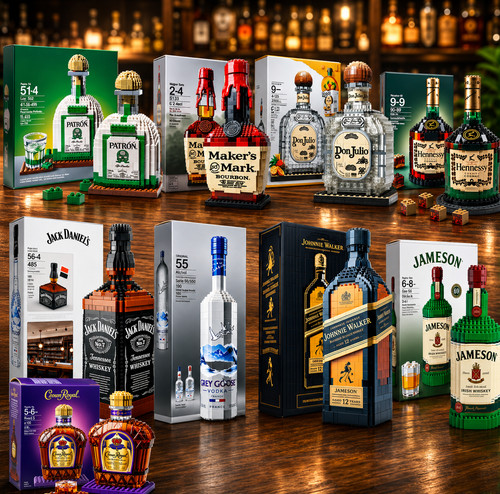Whiskey bottle building - building, blocks