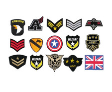 Military Army navy style Embroidered Iron On Sew On Patches Badges Fancy Dress 