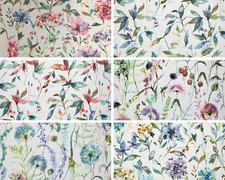 Floral Water Repellent PU Coated  Print Outdoor/Garden Canvas Fabric 150cm wide