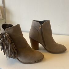 Peacocks Tan Tassled Heeled  Ankle Boots Size 5