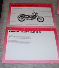 KAWASAKI ZL1000 (ZL1000-A) DEALER SALES INFORMATION SHEETS Not dated.