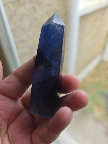 Blue fluorite crystal - blue,