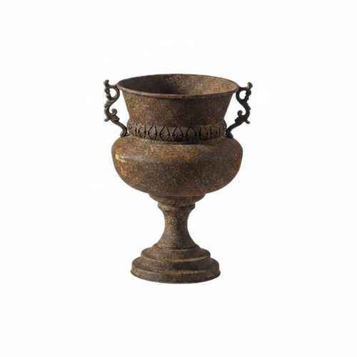 Metal urn planter distressed - metal,