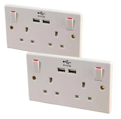 Double wall socket mains - wall,