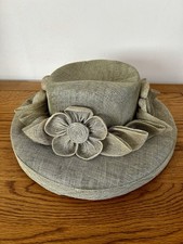 BHS Vintage Green Floral Formal Occasion/Dress Brim Hat - Wedding/Races