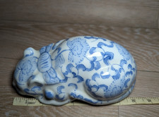 Vintage Cat Animal Blue and