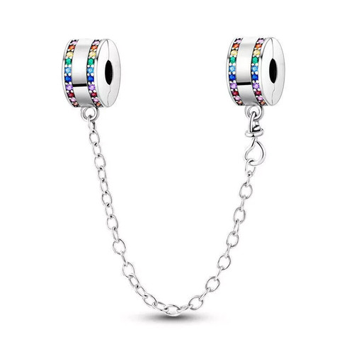 Double rainbow crystal clip - rainbow,