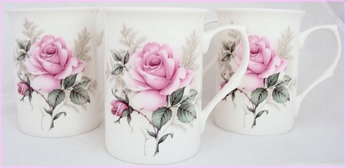 Majestic rose mugs set - mugs, fine