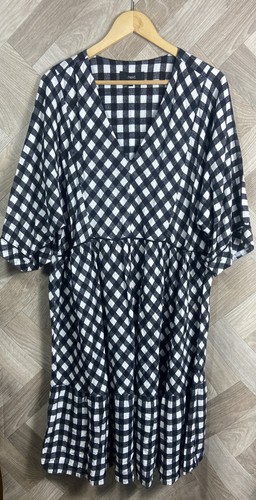 Next gingham midi dress black - midi,