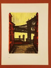 Bernard Buffet 1967 Vintage Mourlot French Lithograph "New York II" 9.5"x12.25"