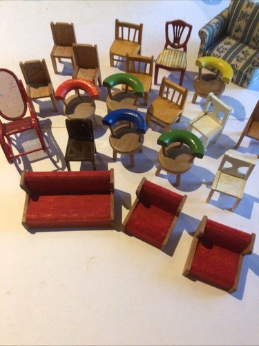 Dolls house furniture chairs - dolls,