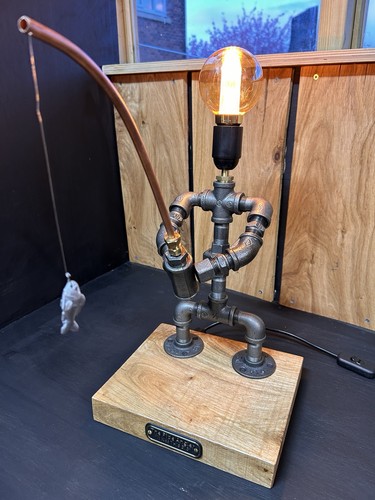 Fishing steampunk lamp - fishing,