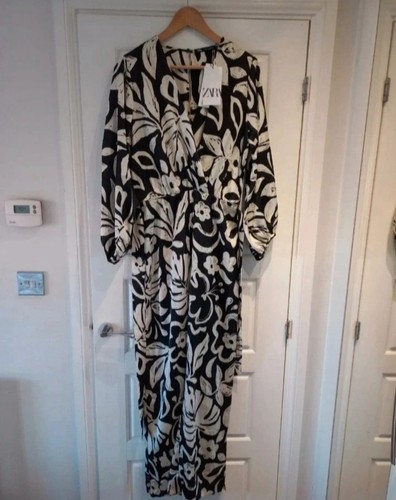 Zara black white satin - white, silky