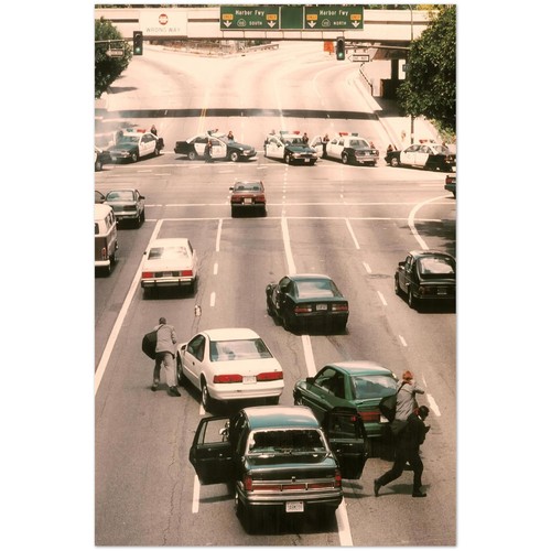 Police freeway roadblock - freeway,