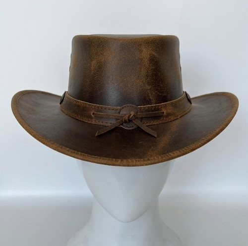 Handmade black leather top hat - handmade,