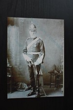 Military Photo Print Officer with Helmet, Sword & Sabretache