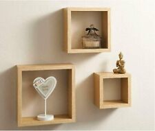 Set Of 3 Wooden Floating Cube