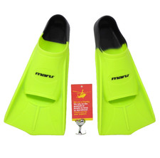 Maru Training Fins Silicone Flippers Neon Lime Green Size UK2.5-3 EU35-36 BP7