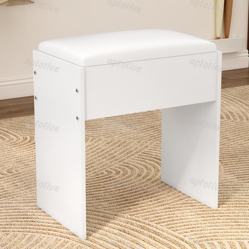 White dressing stool cushioned - white,