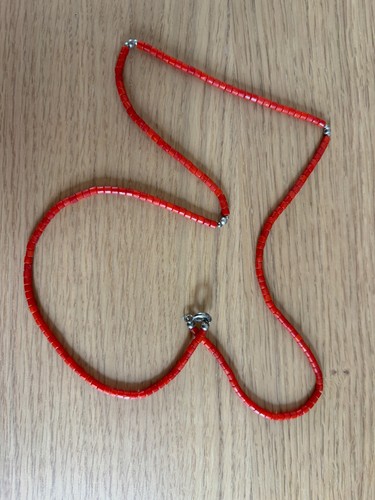 Coral necklace with silver